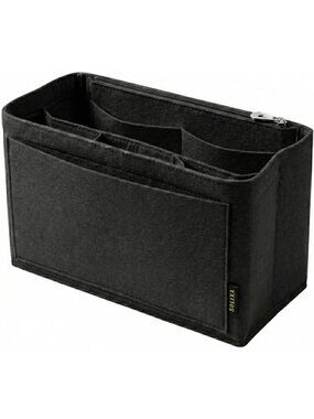 Large Tote Bag Organizer Insert - Black Felt Purse Organizer with 8 Pockets for